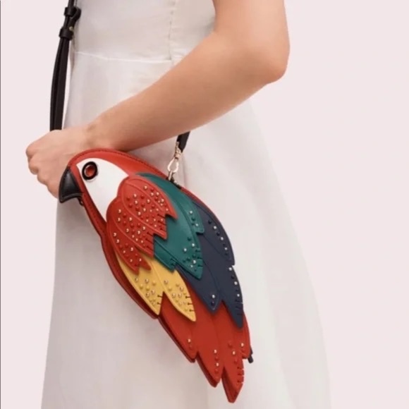 Kate Spade Parrot crossbody Novelty Purse Leather Handbag - Picture 4 of 5